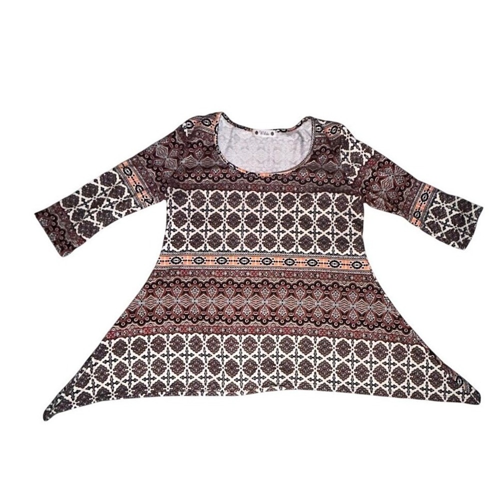Wilde Long Sleeve Top Sz Large Sharbite Tunic‎ EUC